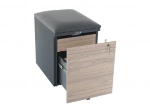 Купить Тумба офисная с пуфом Практикант 2 ящика (антрацит/вяз) в Ростове На Дону Тумба офисная с пуфом Практикант 2 ящика (антрацит/вяз)
